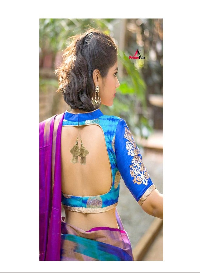 PRIMEFAIR Hand Made Women Fabric Ethnic Hanging Tassel and latkan for Blouse Saree, Small -Set of-2 (CHIKU) - Image 3
